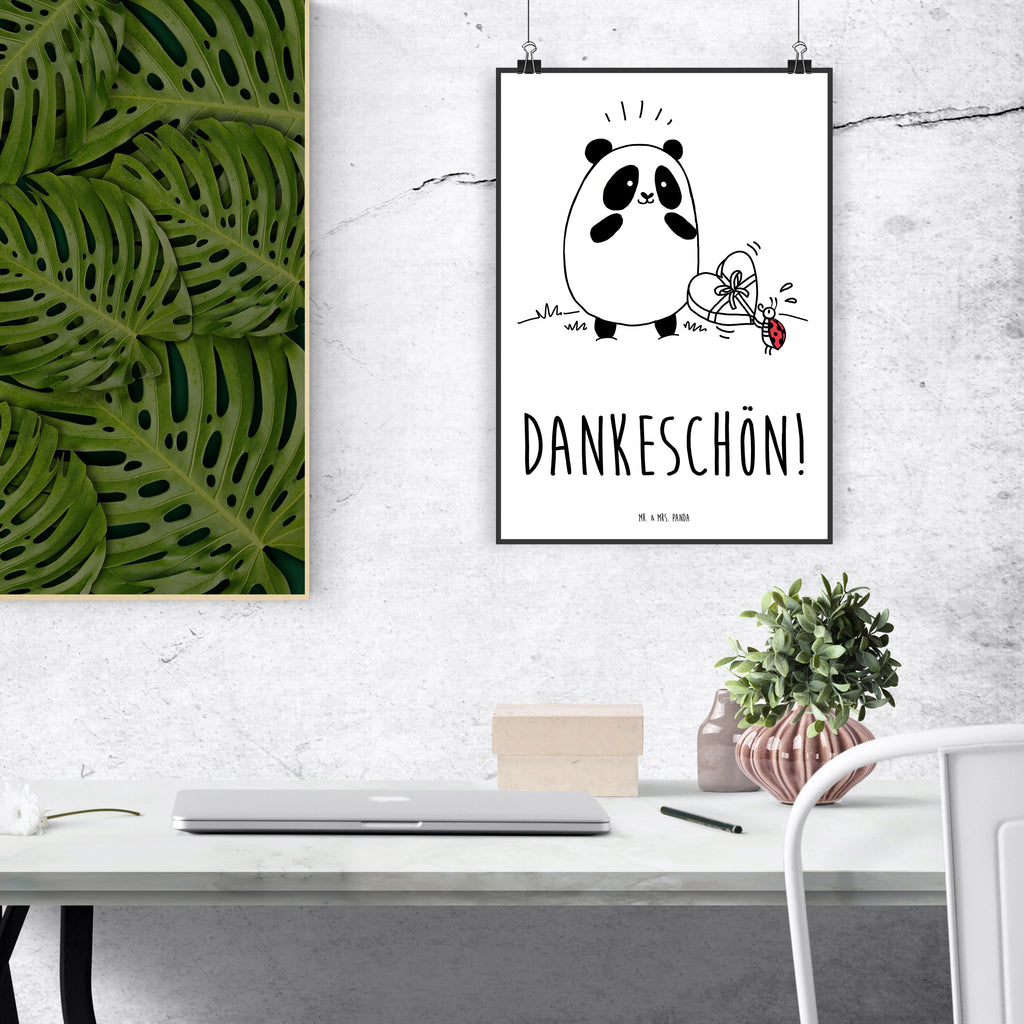Poster Easy & Peasy Dankeschön  Poster, Wandposter, Bild, Wanddeko, Küchenposter, Kinderposter, Wanddeko Bild, Raumdekoration, Wanddekoration, Handgemaltes Poster, Mr. & Mrs. Panda Poster, Designposter, Kunstdruck, Posterdruck  