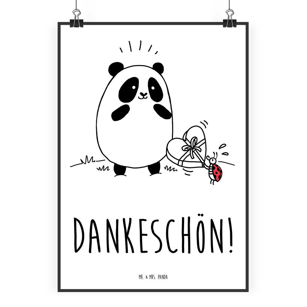Poster Easy & Peasy Dankeschön  Poster, Wandposter, Bild, Wanddeko, Küchenposter, Kinderposter, Wanddeko Bild, Raumdekoration, Wanddekoration, Handgemaltes Poster, Mr. & Mrs. Panda Poster, Designposter, Kunstdruck, Posterdruck  