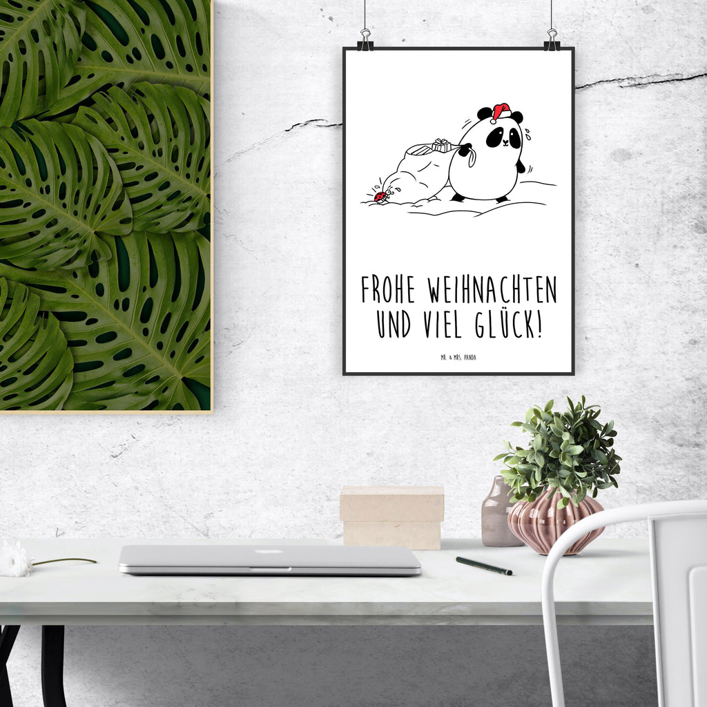 Poster Easy & Peasy Frohe Weihnachten  Poster, Wandposter, Bild, Wanddeko, Küchenposter, Kinderposter, Wanddeko Bild, Raumdekoration, Wanddekoration, Handgemaltes Poster, Mr. & Mrs. Panda Poster, Designposter, Kunstdruck, Posterdruck  
