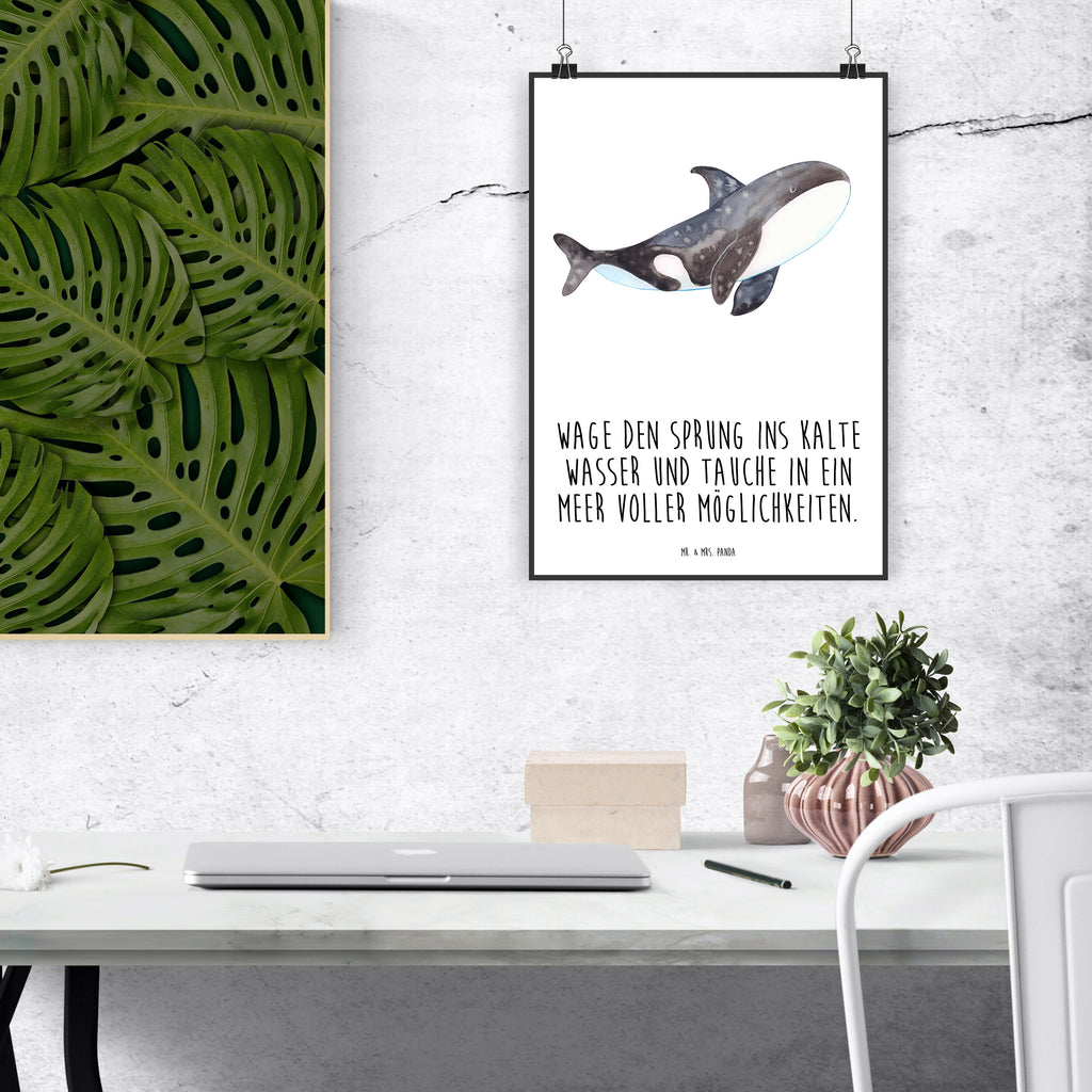 Poster Orca Poster, Wandposter, Bild, Wanddeko, Küchenposter, Kinderposter, Wanddeko Bild, Raumdekoration, Wanddekoration, Handgemaltes Poster, Mr. & Mrs. Panda Poster, Designposter, Kunstdruck, Posterdruck, Meerestiere, Meer, Urlaub, Orca, Orcas, Killerwal, Wal, Möglichkeiten, Büro, Arbeit, Motivation, Selbstliebe, Neustart, Startup