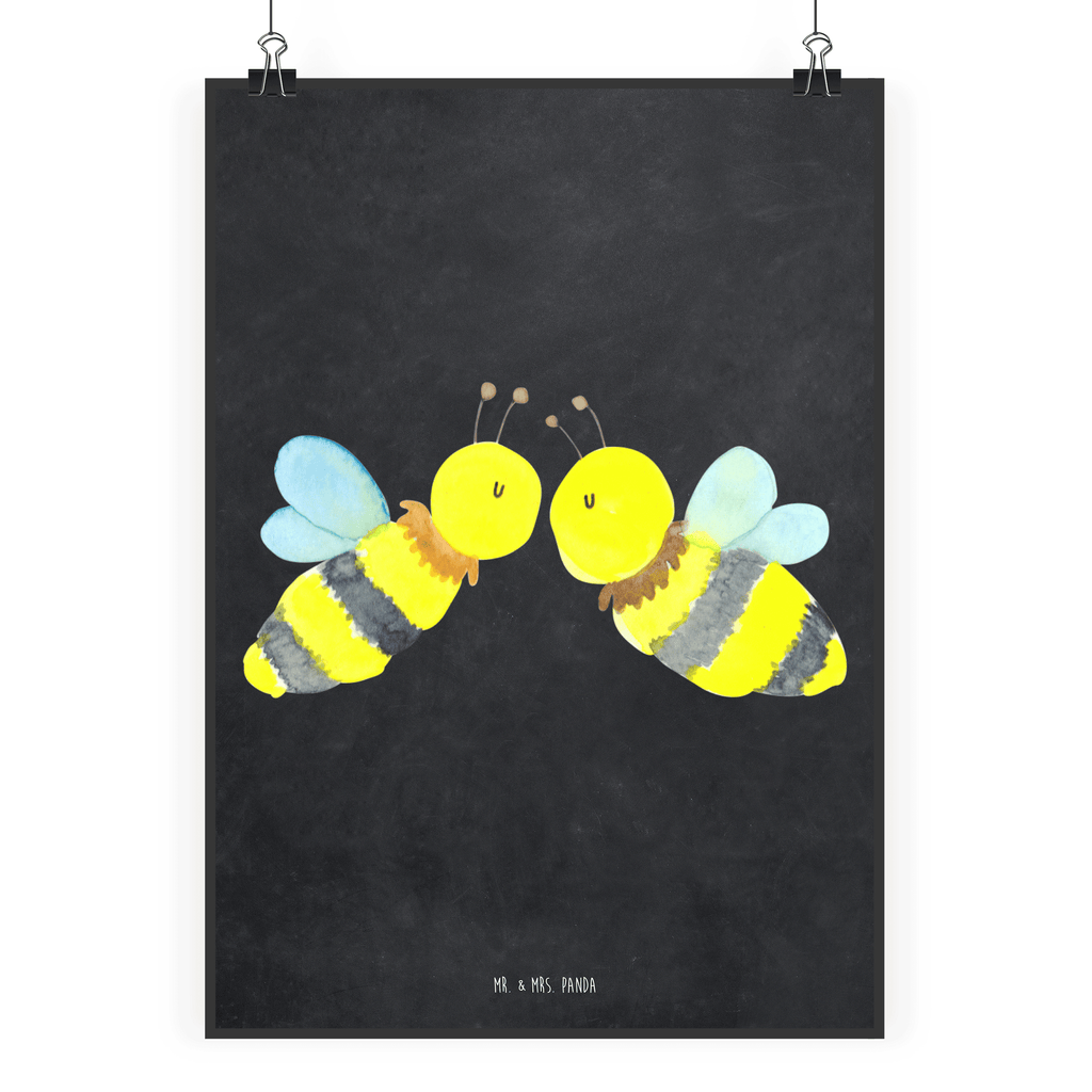Poster Biene Liebe Poster, Wandposter, Bild, Wanddeko, Küchenposter, Kinderposter, Wanddeko Bild, Raumdekoration, Wanddekoration, Handgemaltes Poster, Mr. & Mrs. Panda Poster, Designposter, Kunstdruck, Posterdruck, Biene, Wespe, Hummel