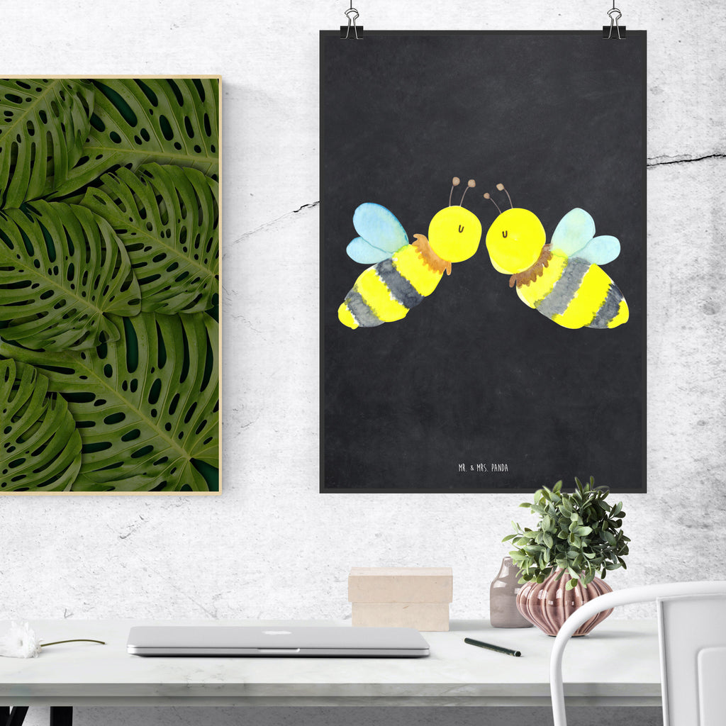 Poster Biene Liebe Poster, Wandposter, Bild, Wanddeko, Küchenposter, Kinderposter, Wanddeko Bild, Raumdekoration, Wanddekoration, Handgemaltes Poster, Mr. & Mrs. Panda Poster, Designposter, Kunstdruck, Posterdruck, Biene, Wespe, Hummel