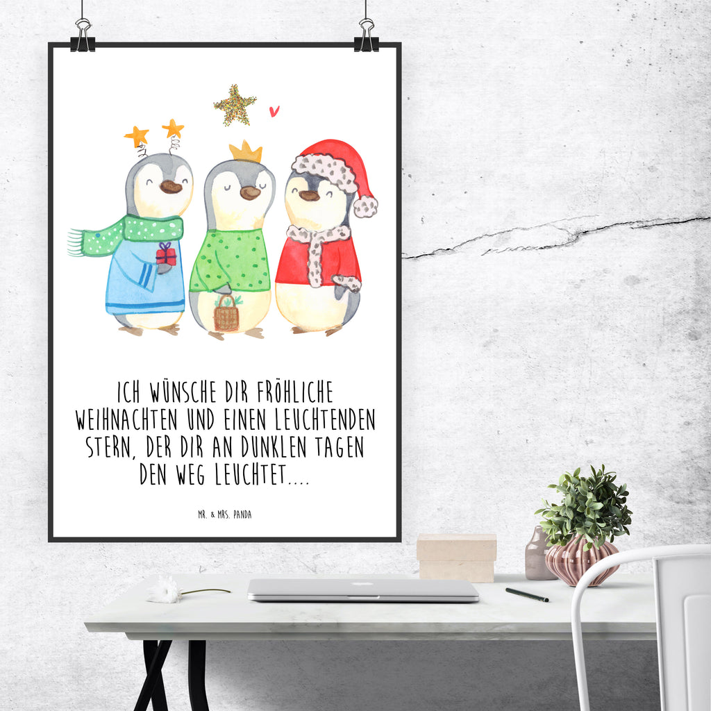 Poster Winterzeit Heilige drei Könige Poster, Wandposter, Bild, Wanddeko, Küchenposter, Kinderposter, Wanddeko Bild, Raumdekoration, Wanddekoration, Handgemaltes Poster, Mr. & Mrs. Panda Poster, Designposter, Kunstdruck, Posterdruck, Winter, Weihnachten, Weihnachtsdeko, Nikolaus, Advent, Heiligabend, Wintermotiv, Weihnachtsmann, Heilige drei Könige, Weihnachtstage, Weihnachtszeit