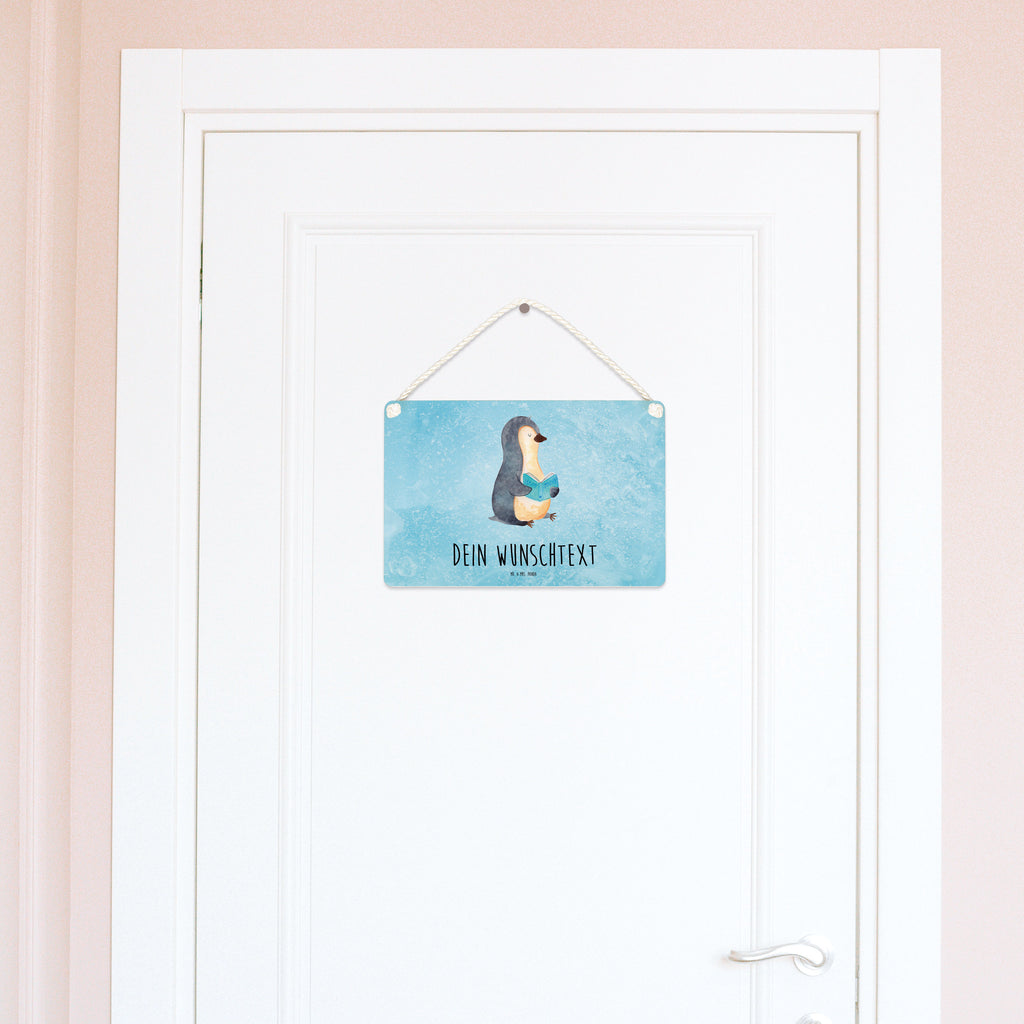 Personalisiertes Deko Schild Pinguin Buch Dekoschild, Deko Schild, Schild, Tür Schild, Türschild, Holzschild, Wandschild, Wanddeko, Pinguin, Pinguine, Buch, Lesen, Bücherwurm, Nichtstun, Faulenzen, Ferien, Urlaub, Freizeit