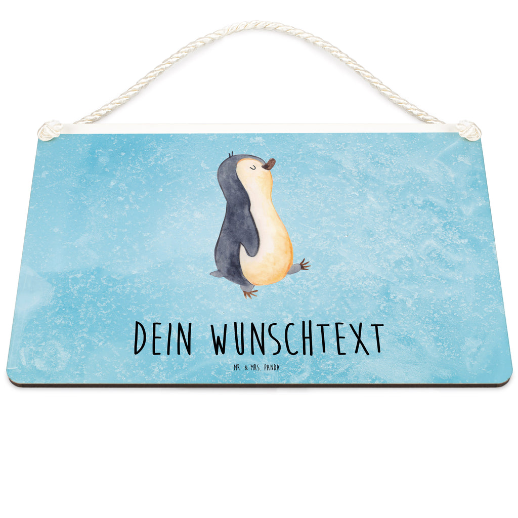 Personalisiertes Deko Schild Pinguin marschierend Dekoschild, Deko Schild, Schild, Tür Schild, Türschild, Holzschild, Wandschild, Wanddeko, Pinguin, Pinguine, Frühaufsteher, Langschläfer, Bruder, Schwester, Familie