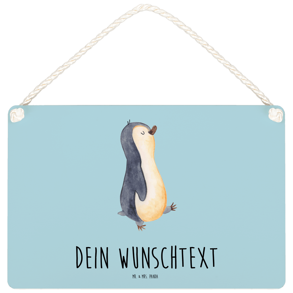 Personalisiertes Deko Schild Pinguin marschierend Dekoschild, Deko Schild, Schild, Tür Schild, Türschild, Holzschild, Wandschild, Wanddeko, Pinguin, Pinguine, Frühaufsteher, Langschläfer, Bruder, Schwester, Familie