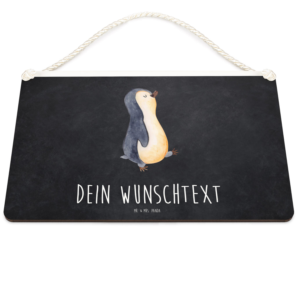 Personalisiertes Deko Schild Pinguin marschierend Dekoschild, Deko Schild, Schild, Tür Schild, Türschild, Holzschild, Wandschild, Wanddeko, Pinguin, Pinguine, Frühaufsteher, Langschläfer, Bruder, Schwester, Familie