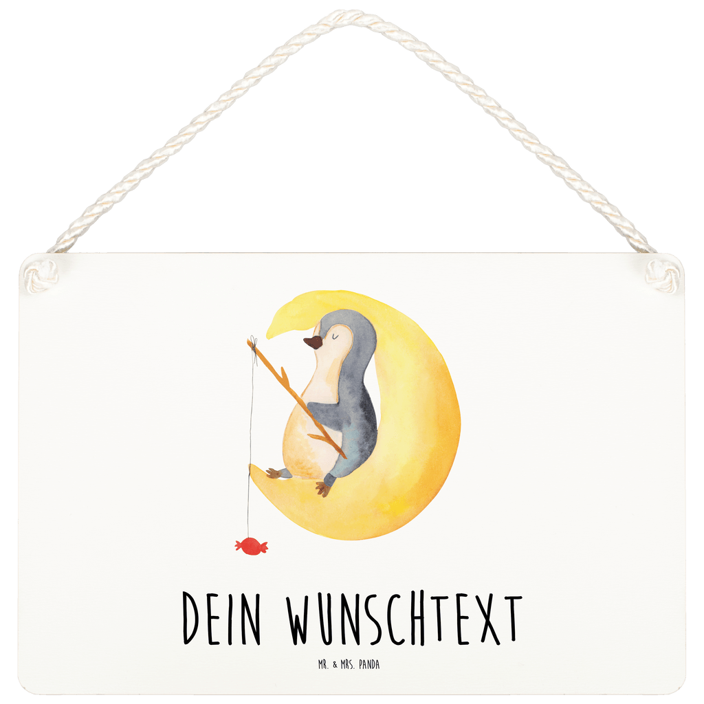 Personalisiertes Deko Schild Pinguin Mond Dekoschild, Deko Schild, Schild, Tür Schild, Türschild, Holzschild, Wandschild, Wanddeko, Pinguin, Pinguine, Spruch, schlafen, Nachtruhe, Einschlafen, Schlafzimmer, Schlafstörungen, Gästezimmer