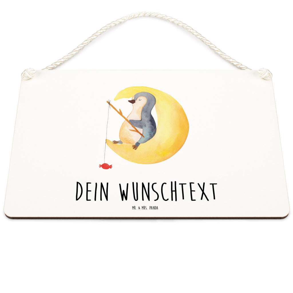 Personalisiertes Deko Schild Pinguin Mond Dekoschild, Deko Schild, Schild, Tür Schild, Türschild, Holzschild, Wandschild, Wanddeko, Pinguin, Pinguine, Spruch, schlafen, Nachtruhe, Einschlafen, Schlafzimmer, Schlafstörungen, Gästezimmer