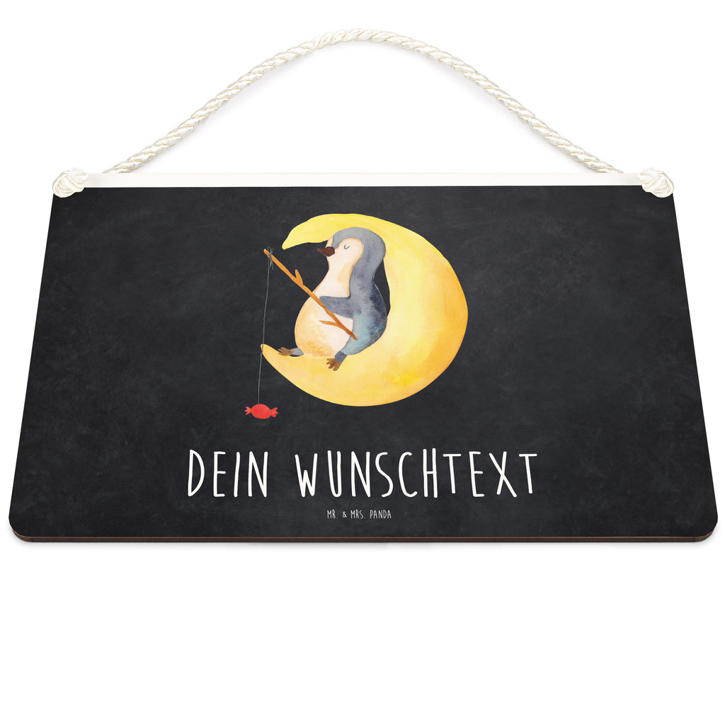Personalisiertes Deko Schild Pinguin Mond Dekoschild, Deko Schild, Schild, Tür Schild, Türschild, Holzschild, Wandschild, Wanddeko, Pinguin, Pinguine, Spruch, schlafen, Nachtruhe, Einschlafen, Schlafzimmer, Schlafstörungen, Gästezimmer