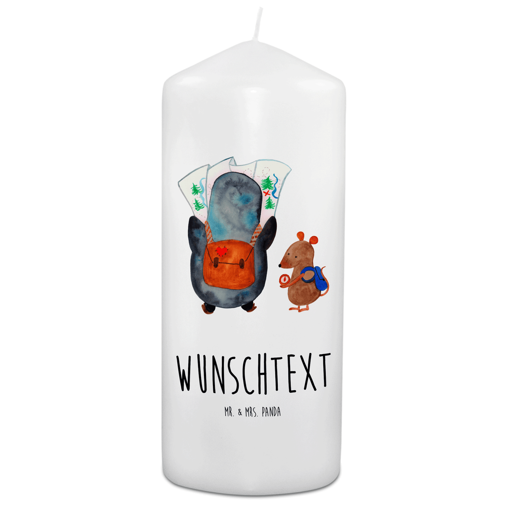 Personalisierte Kerze Pinguin & Maus Wanderer Kerze, Taufkerze, Kommunionskerze, Geburtstagskerze, Geschenk Kerze, Taufgeschenk Kerze, Kerze mit Druck, Besondere Kerze, Geschenkidee Kerze, Kerze für Kommunion, Pinguin, Pinguine, Abenteurer, Abenteuer, Roadtrip, Ausflug, Wanderlust, wandern