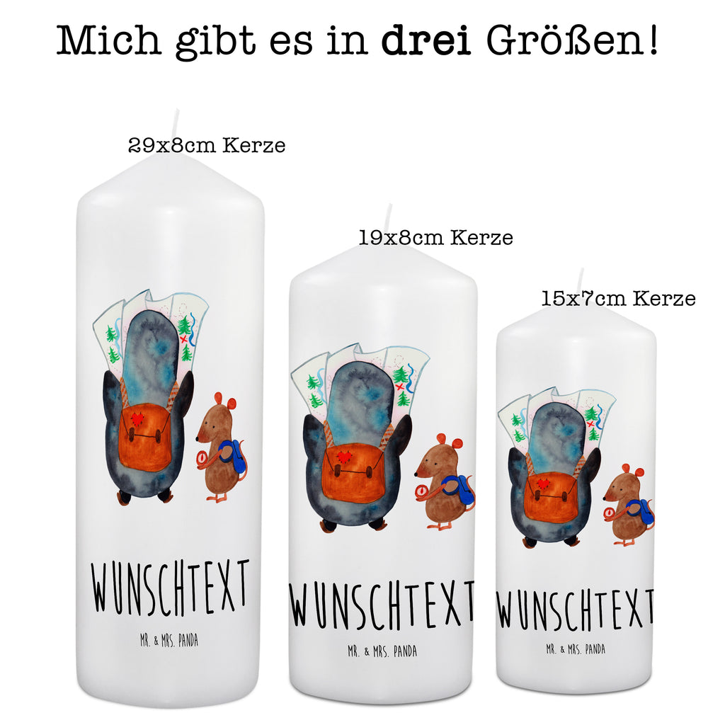 Personalisierte Kerze Pinguin & Maus Wanderer Kerze, Taufkerze, Kommunionskerze, Geburtstagskerze, Geschenk Kerze, Taufgeschenk Kerze, Kerze mit Druck, Besondere Kerze, Geschenkidee Kerze, Kerze für Kommunion, Pinguin, Pinguine, Abenteurer, Abenteuer, Roadtrip, Ausflug, Wanderlust, wandern