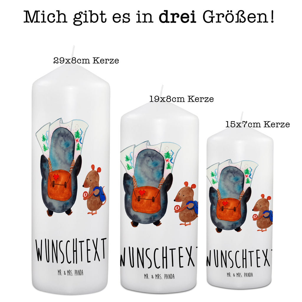 Personalisierte Kerze Pinguin & Maus Wanderer Kerze, Taufkerze, Kommunionskerze, Geburtstagskerze, Geschenk Kerze, Taufgeschenk Kerze, Kerze mit Druck, Besondere Kerze, Geschenkidee Kerze, Kerze für Kommunion, Pinguin, Pinguine, Abenteurer, Abenteuer, Roadtrip, Ausflug, Wanderlust, wandern
