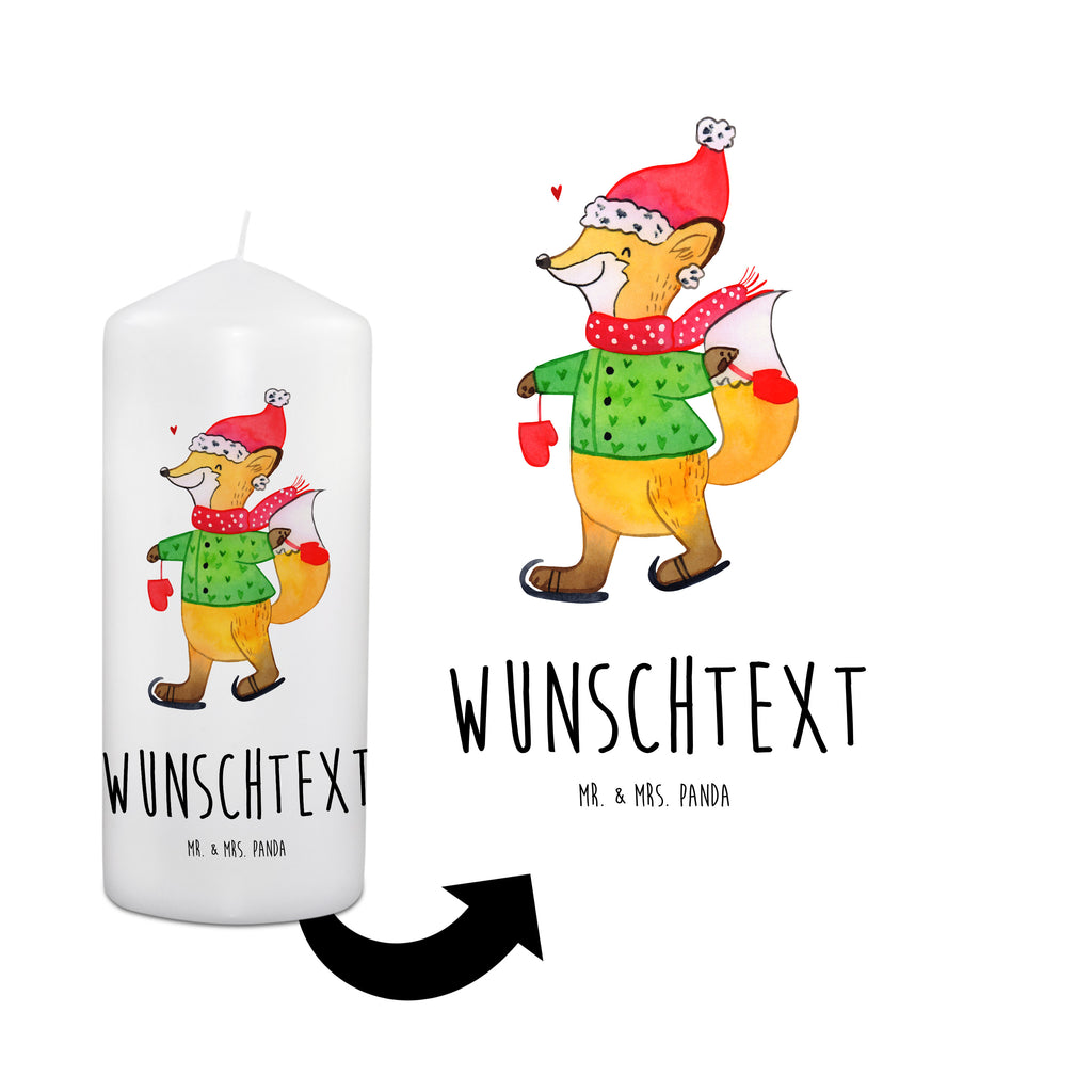 Personalisierte Kerze Fuchs  Schlittschuhe Kerze, Taufkerze, Kommunionskerze, Geburtstagskerze, Geschenk Kerze, Taufgeschenk Kerze, Kerze mit Druck, Besondere Kerze, Geschenkidee Kerze, Kerze für Kommunion, Winter, Weihnachten, Weihnachtsdeko, Nikolaus, Advent, Heiligabend, Wintermotiv, Weihnachtsmann, Weihnachtstage, Weihnachtsbaum, Tannenbaum, Weihnachtszeit