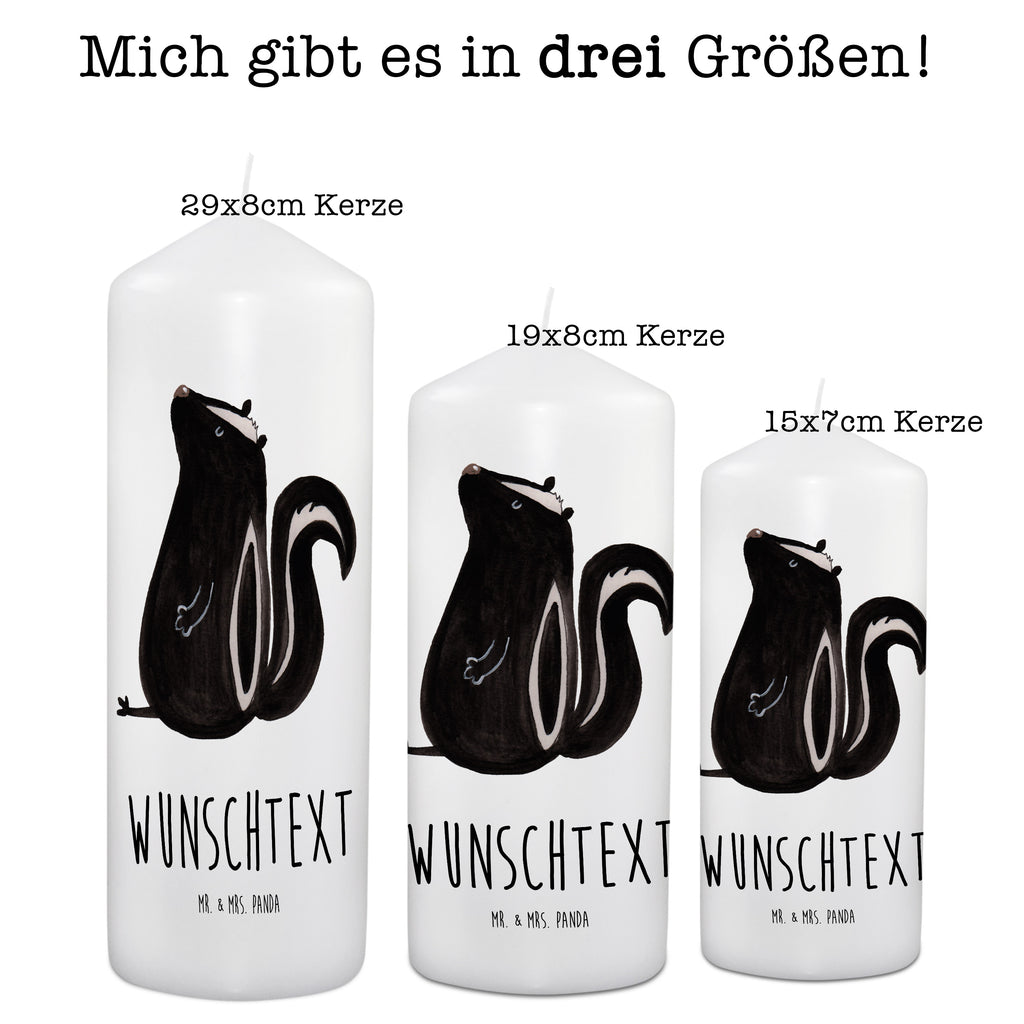 Personalisierte Kerze Stinktier sitzend Kerze, Taufkerze, Kommunionskerze, Geburtstagskerze, Geschenk Kerze, Taufgeschenk Kerze, Kerze mit Druck, Besondere Kerze, Geschenkidee Kerze, Kerze für Kommunion, Stinktier, Skunk, Wildtier, Raubtier, Stinker, Stinki, Spruch, Büro, Recht, Besserwisser