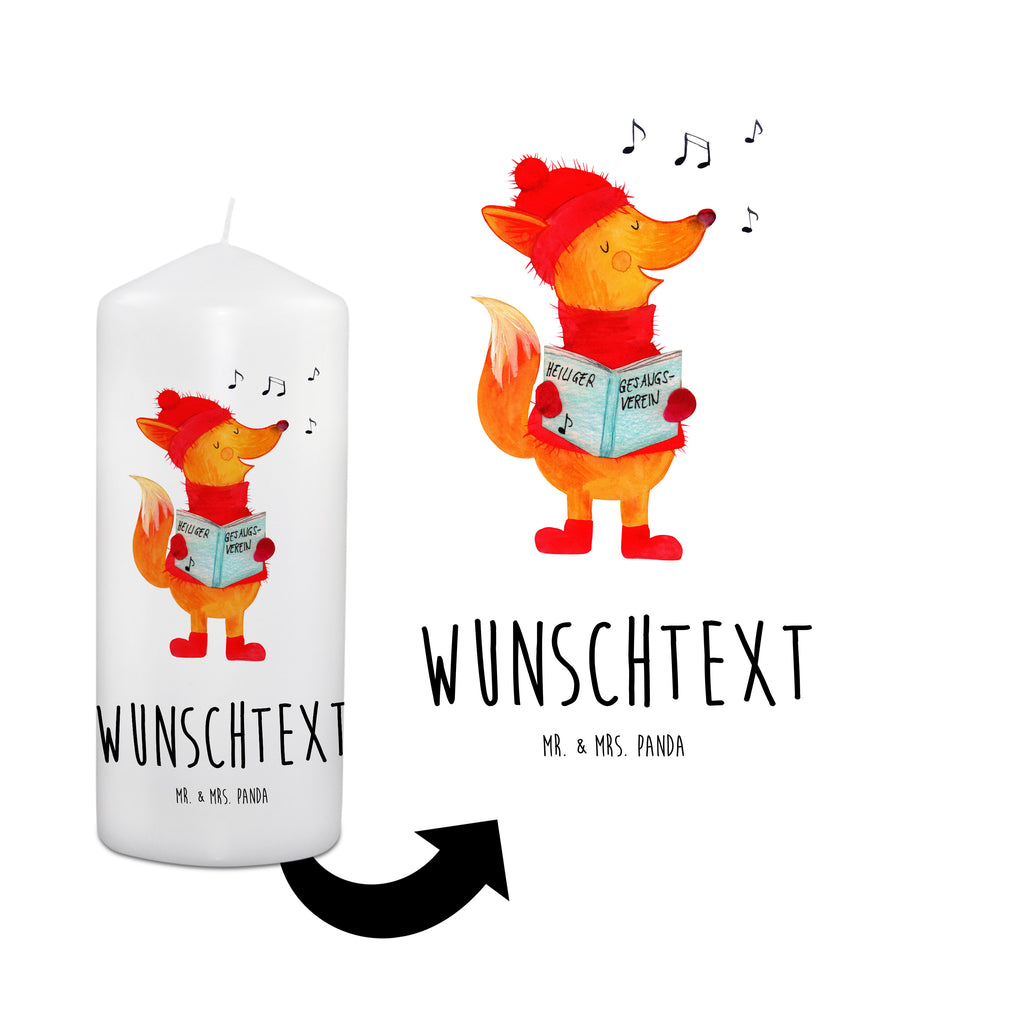 Personalisierte Kerze Fuchs Sänger Kerze, Taufkerze, Kommunionskerze, Geburtstagskerze, Geschenk Kerze, Taufgeschenk Kerze, Kerze mit Druck, Besondere Kerze, Geschenkidee Kerze, Kerze für Kommunion, Winter, Weihnachten, Weihnachtsdeko, Nikolaus, Advent, Heiligabend, Wintermotiv, Fuchs, Füchse, Sänger, Geschenk Sänger, Singen, Weihnachtslieder