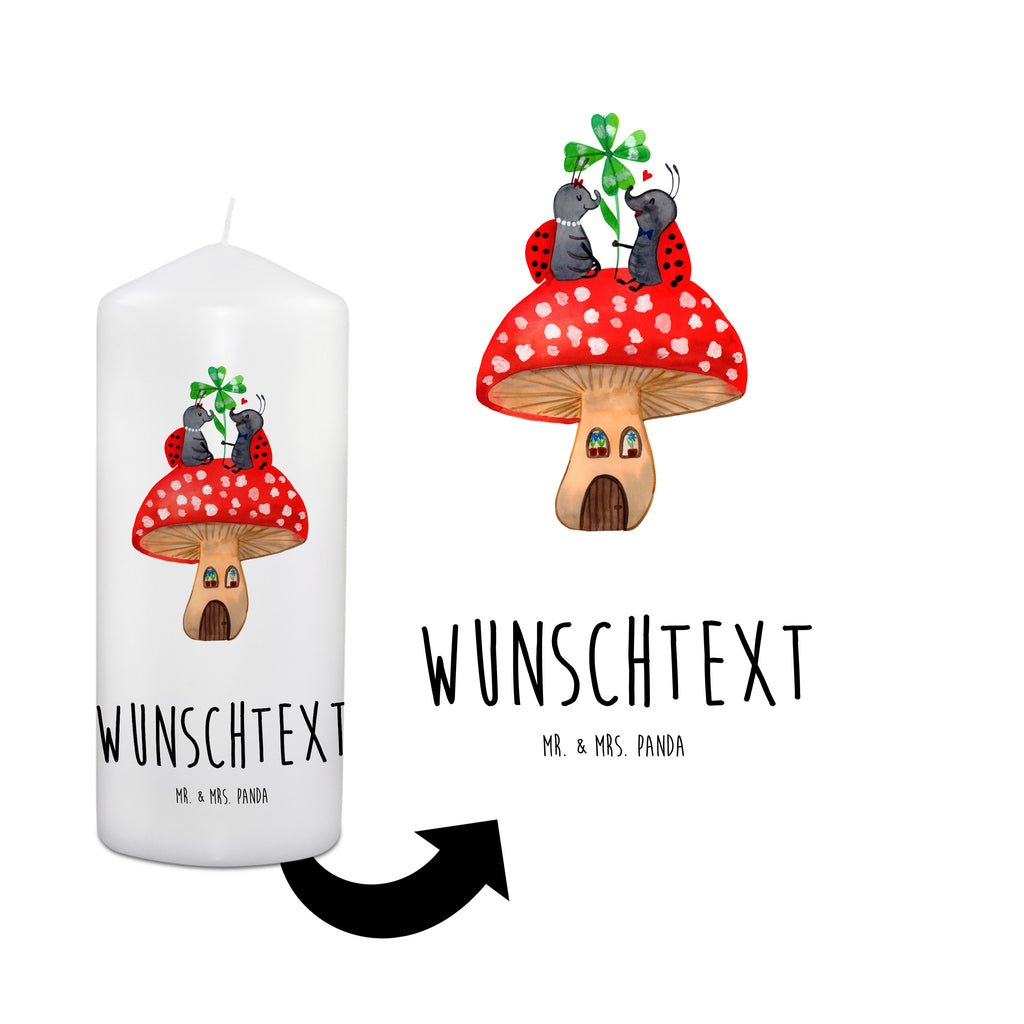 Personalisierte Kerze Marienkäfer Paar Fliegenpilz Kerze, Taufkerze, Kommunionskerze, Geburtstagskerze, Geschenk Kerze, Taufgeschenk Kerze, Kerze mit Druck, Besondere Kerze, Geschenkidee Kerze, Kerze für Kommunion, süße Tiermotive, gute Laune, lustige Sprüche, Tiere, Haus, Wohnung, zuhause, Fliegenpilz, Marienkäfer, Fleigenpilzhaus