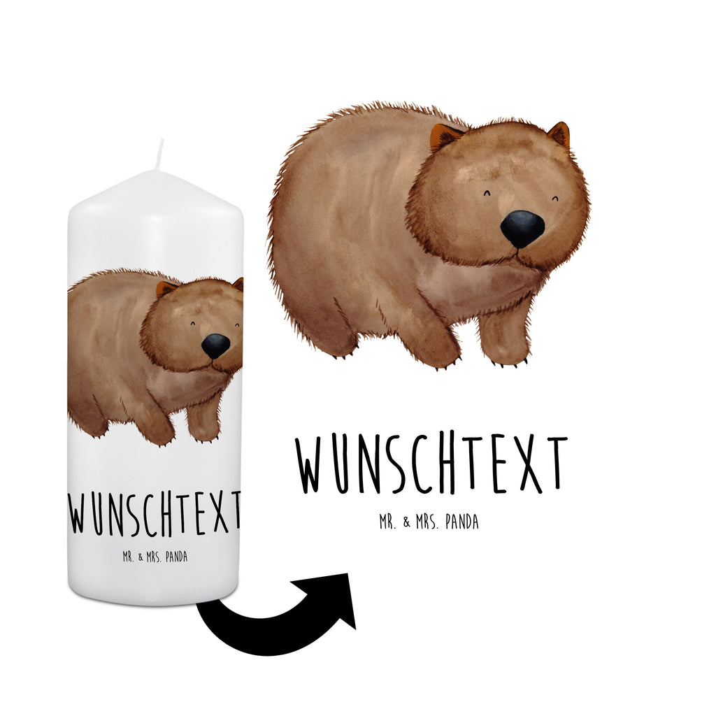 Personalisierte Kerze Wombat Kerze, Taufkerze, Kommunionskerze, Geburtstagskerze, Geschenk Kerze, Taufgeschenk Kerze, Kerze mit Druck, Besondere Kerze, Geschenkidee Kerze, Kerze für Kommunion, süße Tiermotive, gute Laune, lustige Sprüche, Tiere, Wombat, Das Leben ist schön, Motivation, Spruch, Australien