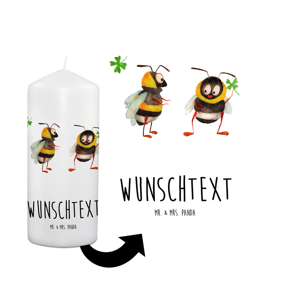 Personalisierte Kerze Hummeln mit Kleeblatt Kerze, Taufkerze, Kommunionskerze, Geburtstagskerze, Geschenk Kerze, Taufgeschenk Kerze, Kerze mit Druck, Besondere Kerze, Geschenkidee Kerze, Kerze für Kommunion, süße Tiermotive, gute Laune, lustige Sprüche, Tiere, Hummel, Biene, Spruch positiv, Biene Deko, Spruch schön, glücklich sein, glücklich werden, Spruch fröhlich