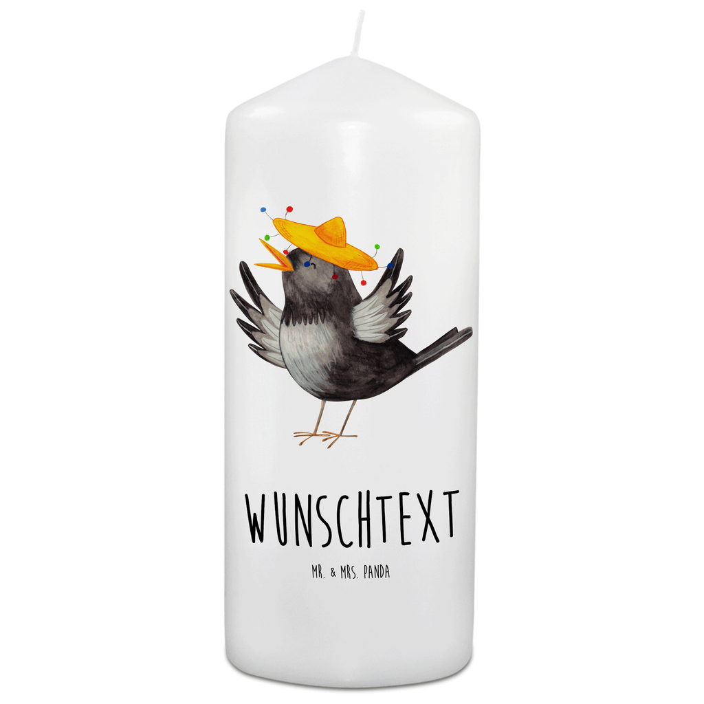 Personalisierte Kerze Rabe mit Sombrero Kerze, Taufkerze, Kommunionskerze, Geburtstagskerze, Geschenk Kerze, Taufgeschenk Kerze, Kerze mit Druck, Besondere Kerze, Geschenkidee Kerze, Kerze für Kommunion, süße Tiermotive, gute Laune, lustige Sprüche, Tiere, Rabe, Vogel, Vögel, Spruch positiv, fröhlich sein, glücklich sein, Glück Spruch, froh, Elster, Motivation