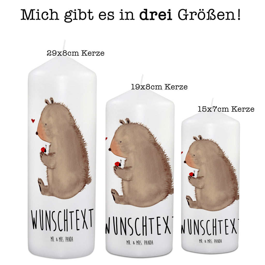 Personalisierte Kerze Bär mit Marienkäfer Kerze, Taufkerze, Kommunionskerze, Geburtstagskerze, Geschenk Kerze, Taufgeschenk Kerze, Kerze mit Druck, Besondere Kerze, Geschenkidee Kerze, Kerze für Kommunion, Bär, Teddy, Teddybär, Marienkäfer, Liebe, Freiheit, Motivation, Das Leben ist schön
