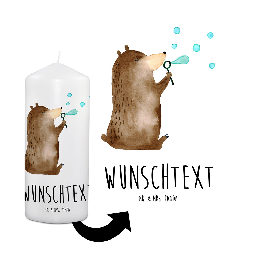 Personalisierte Kerze Bär Seifenblasen Kerze, Taufkerze, Kommunionskerze, Geburtstagskerze, Geschenk Kerze, Taufgeschenk Kerze, Kerze mit Druck, Besondere Kerze, Geschenkidee Kerze, Kerze für Kommunion, Bär, Teddy, Teddybär, Seifenblasen Bär Lustig Sein Glücklich Traurig Happy