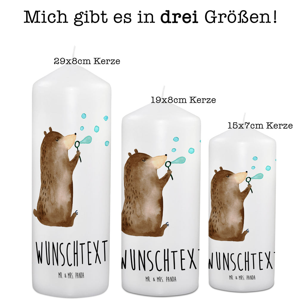Personalisierte Kerze Bär Seifenblasen Kerze, Taufkerze, Kommunionskerze, Geburtstagskerze, Geschenk Kerze, Taufgeschenk Kerze, Kerze mit Druck, Besondere Kerze, Geschenkidee Kerze, Kerze für Kommunion, Bär, Teddy, Teddybär, Seifenblasen Bär Lustig Sein Glücklich Traurig Happy
