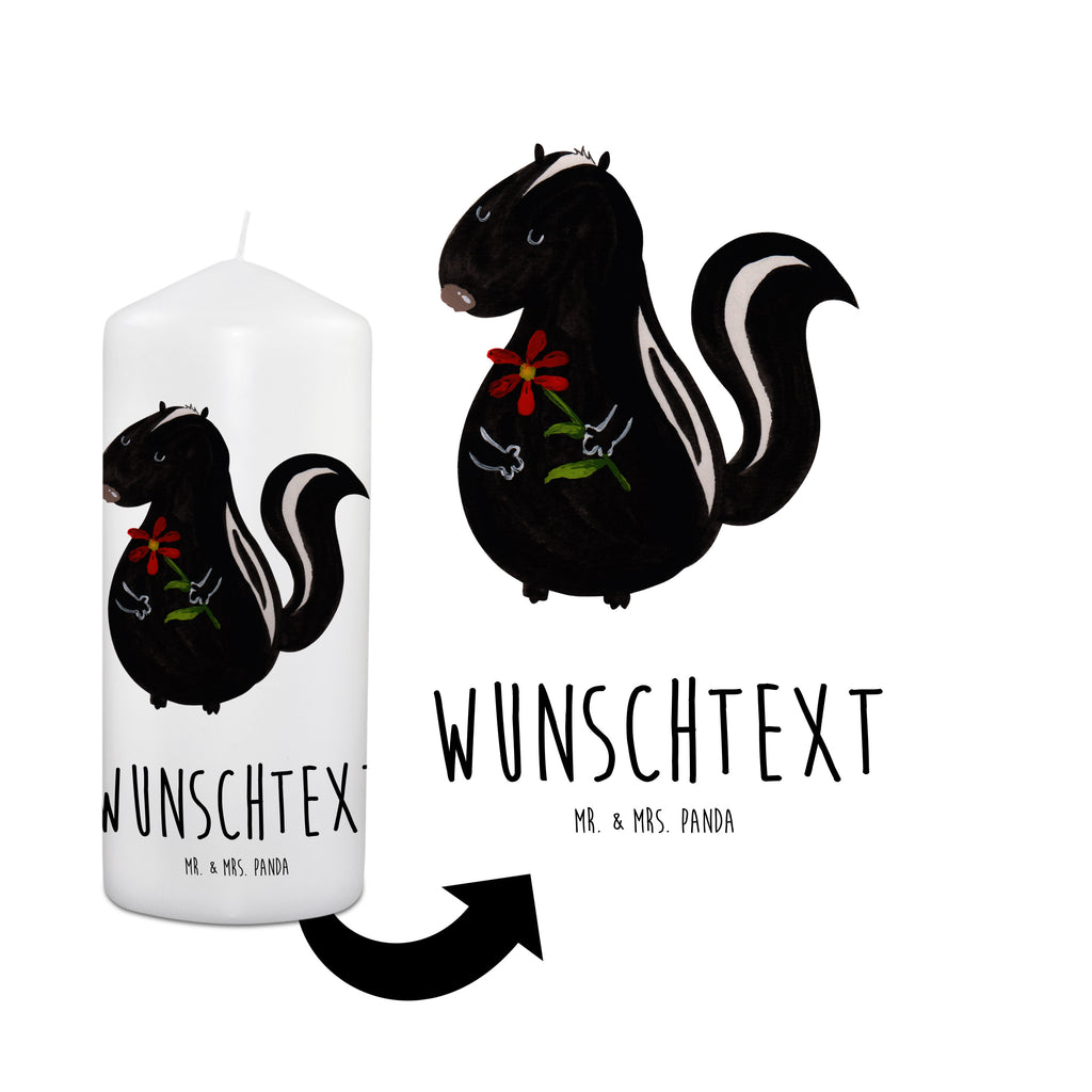 Personalisierte Kerze Stinktier Blume Kerze, Taufkerze, Kommunionskerze, Geburtstagskerze, Geschenk Kerze, Taufgeschenk Kerze, Kerze mit Druck, Besondere Kerze, Geschenkidee Kerze, Kerze für Kommunion, Stinktier, Skunk, Wildtier, Raubtier, Stinker, Stinki, Tagträumer, verträumt, Dreams, Träume