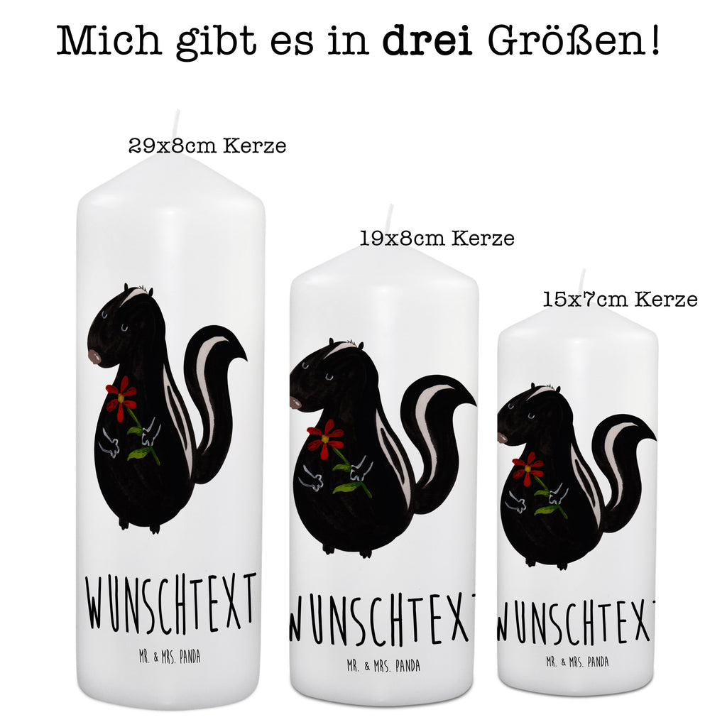 Personalisierte Kerze Stinktier Blume Kerze, Taufkerze, Kommunionskerze, Geburtstagskerze, Geschenk Kerze, Taufgeschenk Kerze, Kerze mit Druck, Besondere Kerze, Geschenkidee Kerze, Kerze für Kommunion, Stinktier, Skunk, Wildtier, Raubtier, Stinker, Stinki, Tagträumer, verträumt, Dreams, Träume