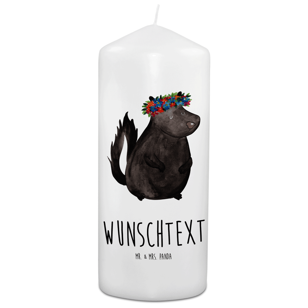 Personalisierte Kerze Stinktier Blumenmaedchen Kerze, Taufkerze, Kommunionskerze, Geburtstagskerze, Geschenk Kerze, Taufgeschenk Kerze, Kerze mit Druck, Besondere Kerze, Geschenkidee Kerze, Kerze für Kommunion, Stinktier, Skunk, Wildtier, Raubtier, Stinker, Stinki, Yoga, Namaste, Lebe, Liebe, Lache