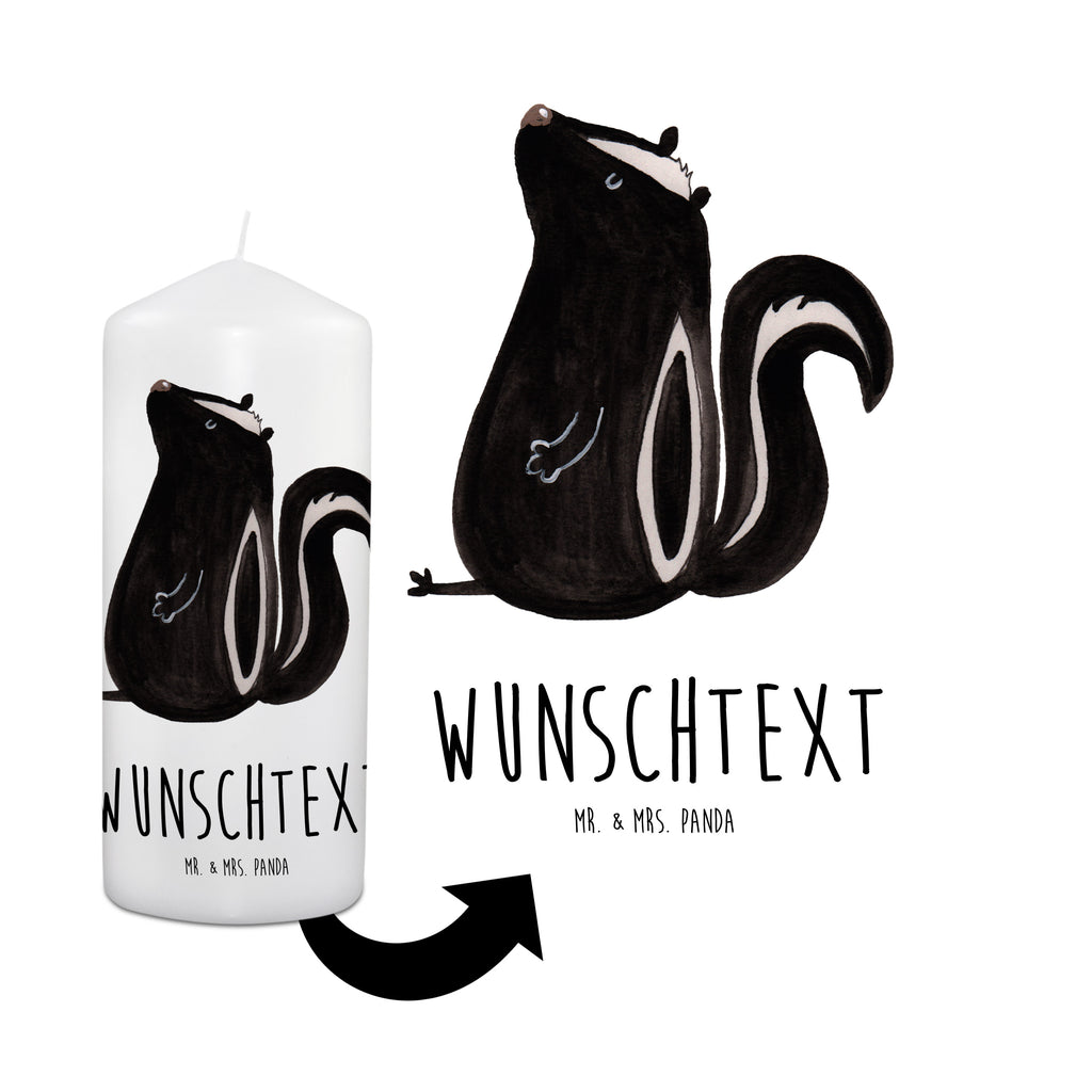 Personalisierte Kerze Stinktier sitzend Kerze, Taufkerze, Kommunionskerze, Geburtstagskerze, Geschenk Kerze, Taufgeschenk Kerze, Kerze mit Druck, Besondere Kerze, Geschenkidee Kerze, Kerze für Kommunion, Stinktier, Skunk, Wildtier, Raubtier, Stinker, Stinki, Spruch, Büro, Recht, Besserwisser