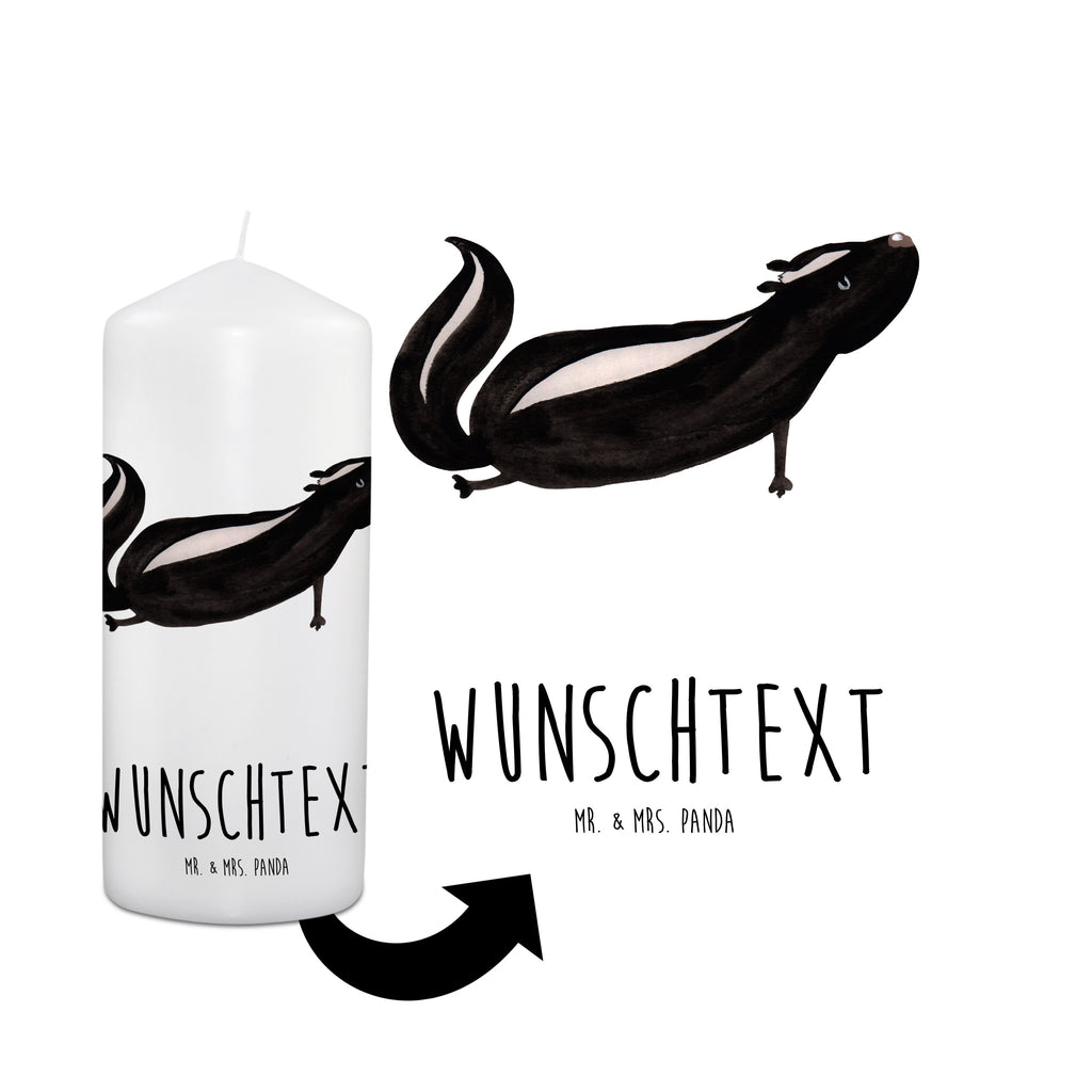 Personalisierte Kerze Stinktier Yoga Kerze, Taufkerze, Kommunionskerze, Geburtstagskerze, Geschenk Kerze, Taufgeschenk Kerze, Kerze mit Druck, Besondere Kerze, Geschenkidee Kerze, Kerze für Kommunion, Stinktier, Skunk, Wildtier, Raubtier, Stinker, Stinki, Yoga, Namaste, Lebe, Liebe, Lache