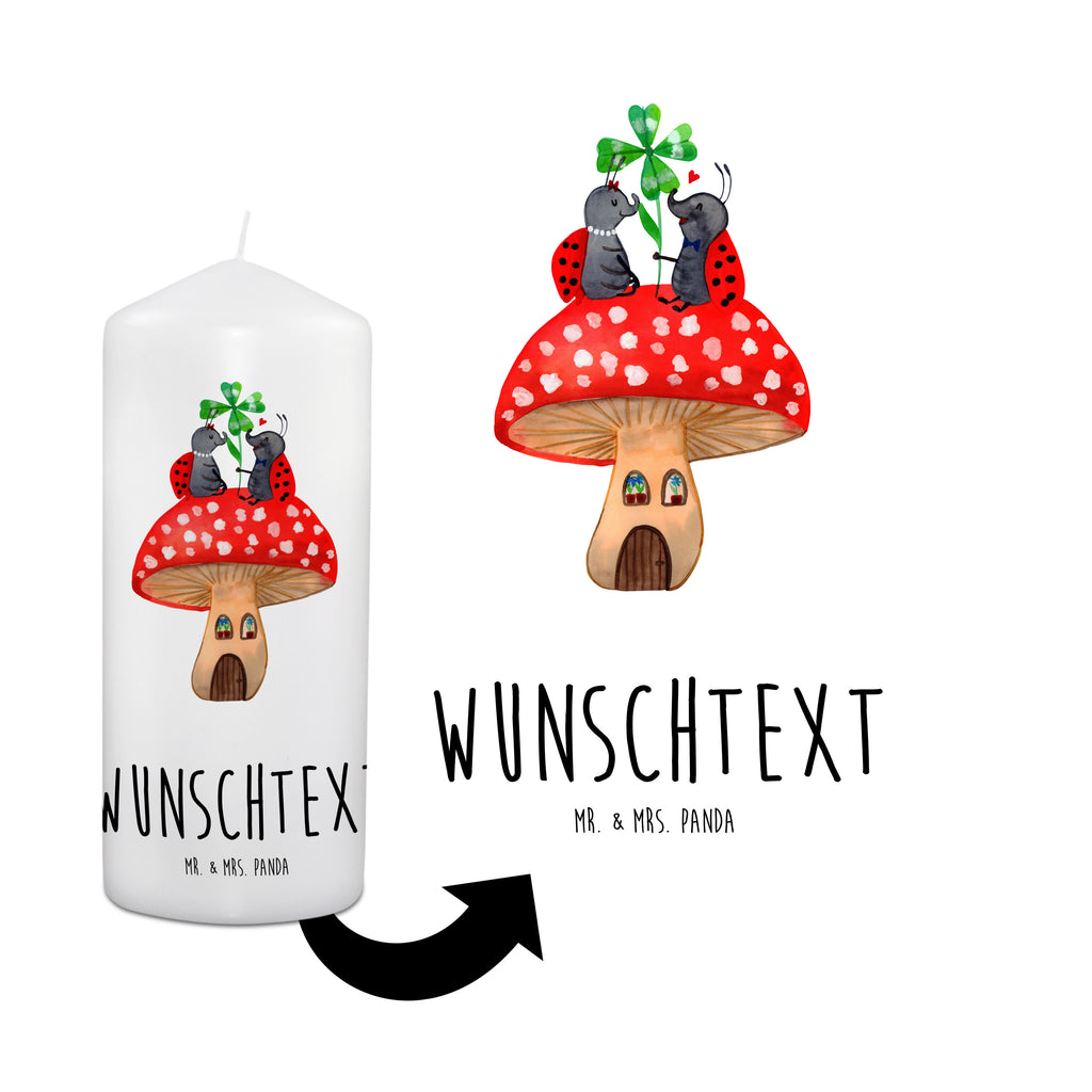 Personalisierte Kerze Marienkäfer Paar Fliegenpilz Kerze, Taufkerze, Kommunionskerze, Geburtstagskerze, Geschenk Kerze, Taufgeschenk Kerze, Kerze mit Druck, Besondere Kerze, Geschenkidee Kerze, Kerze für Kommunion, süße Tiermotive, gute Laune, lustige Sprüche, Tiere, Haus, Wohnung, zuhause, Fliegenpilz, Marienkäfer, Fleigenpilzhaus