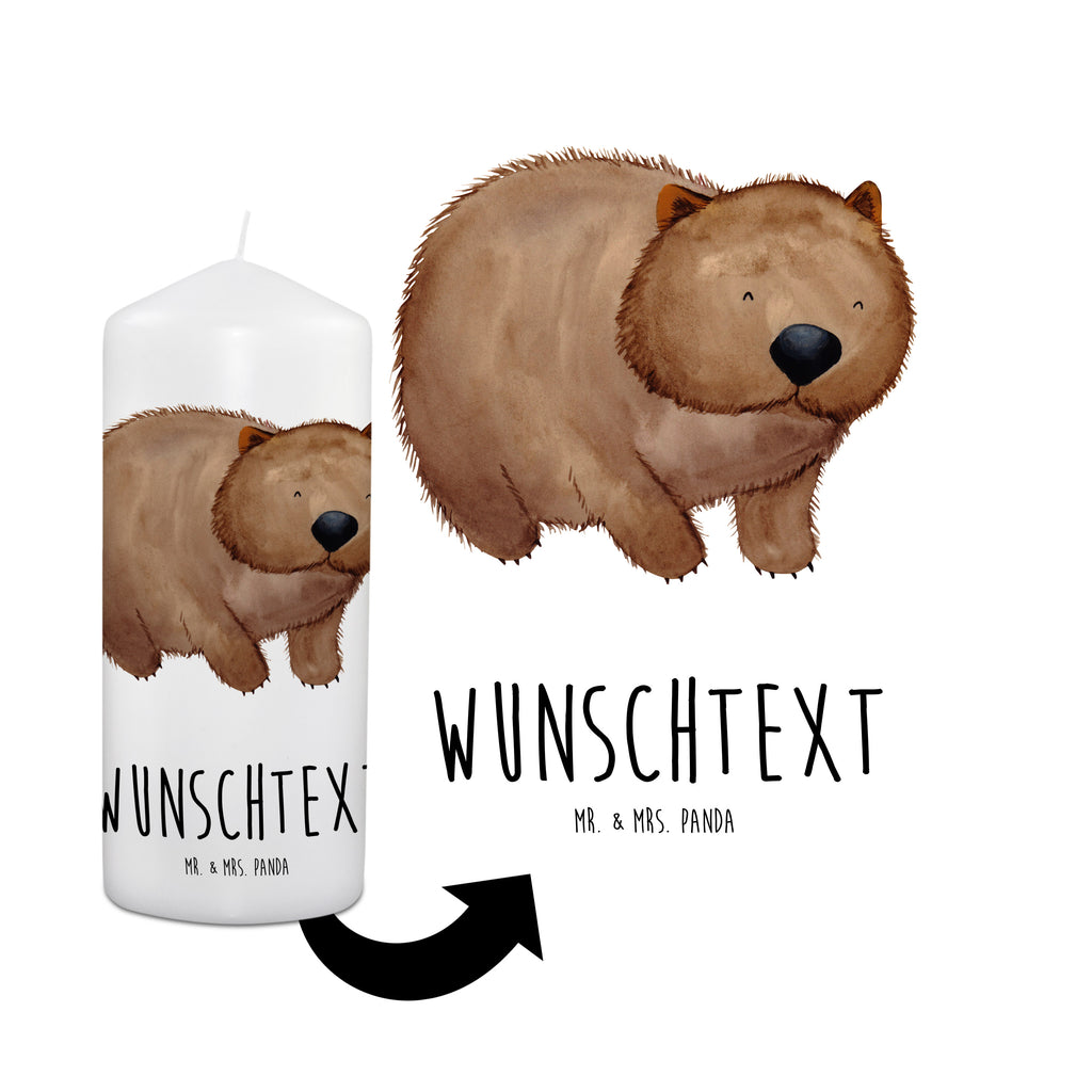Personalisierte Kerze Wombat Kerze, Taufkerze, Kommunionskerze, Geburtstagskerze, Geschenk Kerze, Taufgeschenk Kerze, Kerze mit Druck, Besondere Kerze, Geschenkidee Kerze, Kerze für Kommunion, süße Tiermotive, gute Laune, lustige Sprüche, Tiere, Wombat, Das Leben ist schön, Motivation, Spruch, Australien