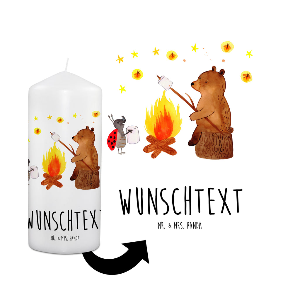 Personalisierte Kerze Bär & Marienkäfer Lagerfeuer Kerze, Taufkerze, Kommunionskerze, Geburtstagskerze, Geschenk Kerze, Taufgeschenk Kerze, Kerze mit Druck, Besondere Kerze, Geschenkidee Kerze, Kerze für Kommunion, Bär, Teddy, Teddybär, Lagerfeuer