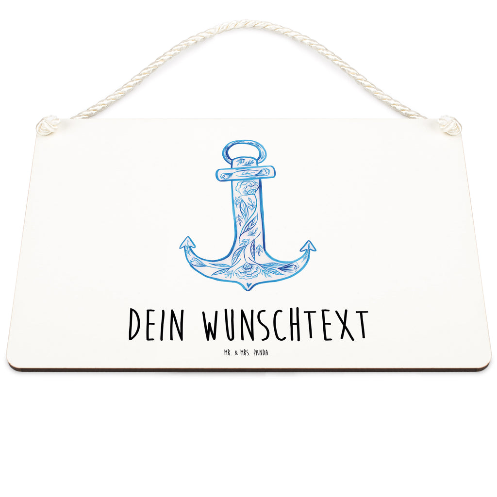 Personalisiertes Deko Schild Anker Blau Dekoschild, Deko Schild, Schild, Tür Schild, Türschild, Holzschild, Wandschild, Wanddeko, süße Tiermotive, gute Laune, lustige Sprüche, Tiere