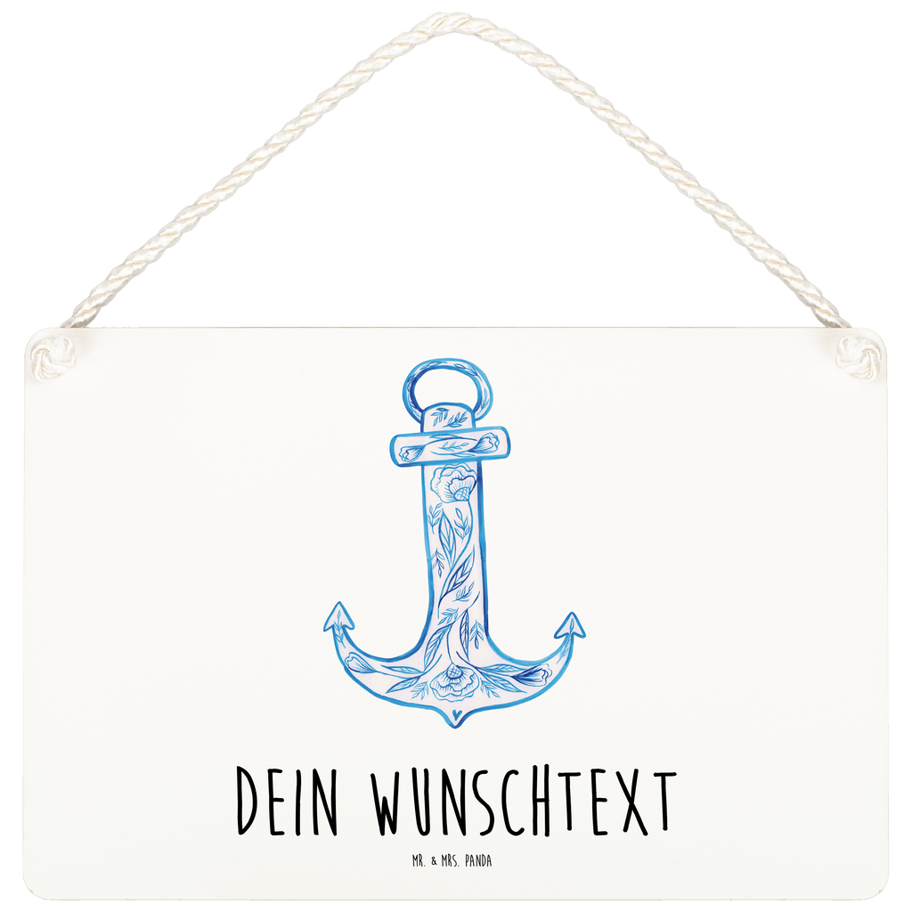 Personalisiertes Deko Schild Anker Blau Dekoschild, Deko Schild, Schild, Tür Schild, Türschild, Holzschild, Wandschild, Wanddeko, süße Tiermotive, gute Laune, lustige Sprüche, Tiere