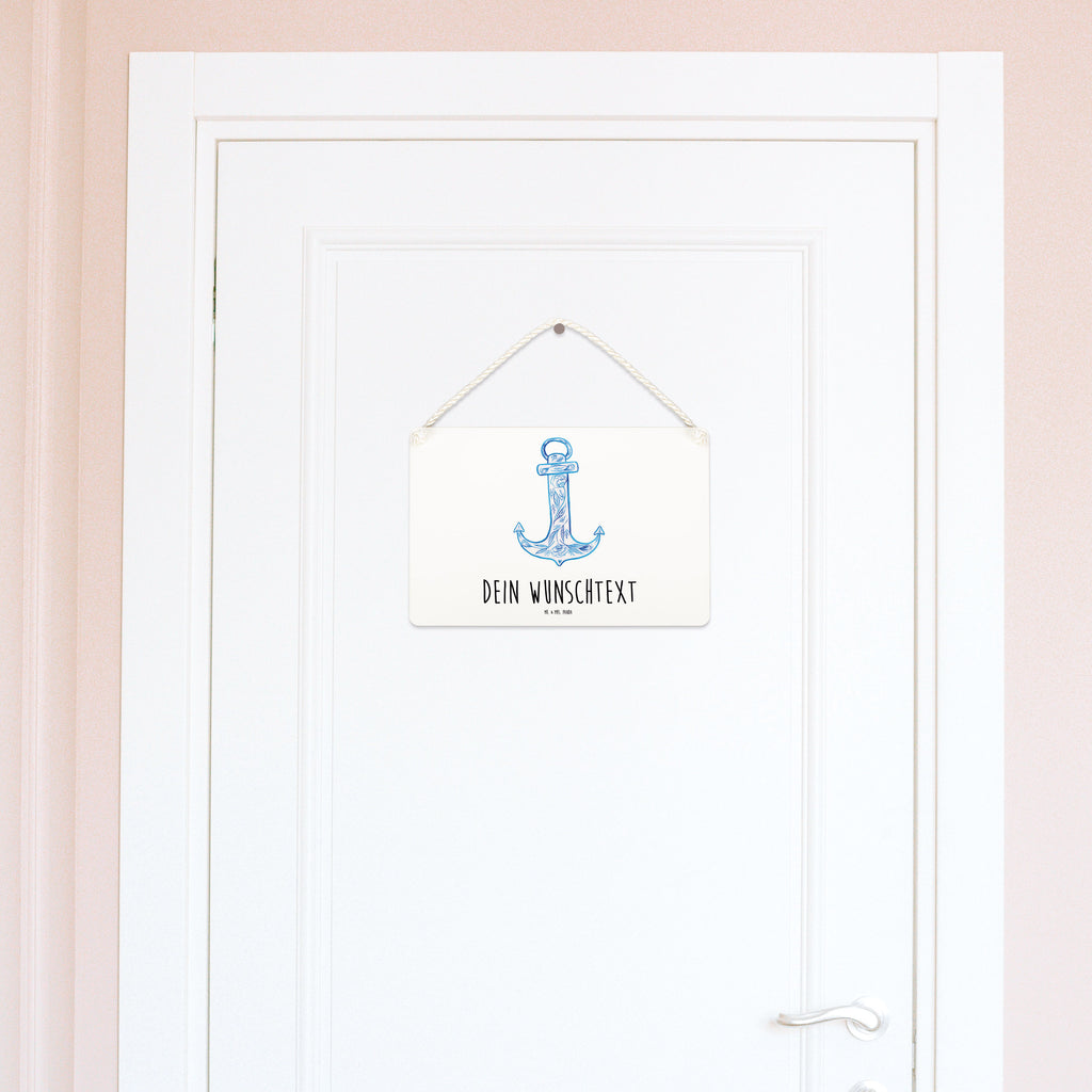 Personalisiertes Deko Schild Anker Blau Dekoschild, Deko Schild, Schild, Tür Schild, Türschild, Holzschild, Wandschild, Wanddeko, süße Tiermotive, gute Laune, lustige Sprüche, Tiere