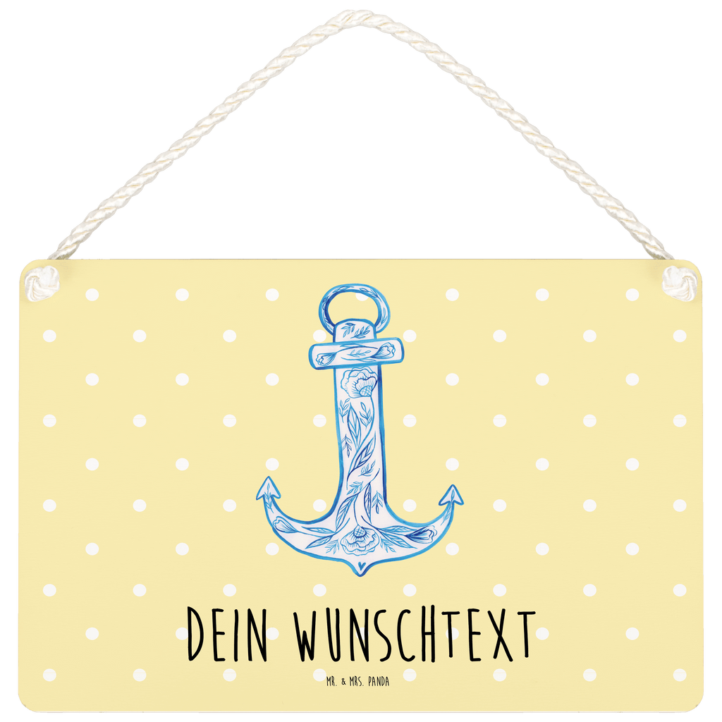 Personalisiertes Deko Schild Anker Blau Dekoschild, Deko Schild, Schild, Tür Schild, Türschild, Holzschild, Wandschild, Wanddeko, süße Tiermotive, gute Laune, lustige Sprüche, Tiere