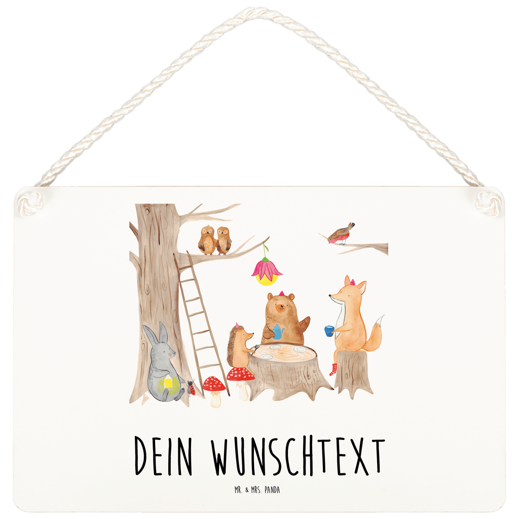Personalisiertes Deko Schild Waldtiere Picknick Dekoschild, Deko Schild, Schild, Tür Schild, Türschild, Holzschild, Wandschild, Wanddeko, süße Tiermotive, gute Laune, lustige Sprüche, Tiere, Waldtiere, Picknick, Wald, Fuchs, Hase, Igel, Maus, Eichhörnchen
