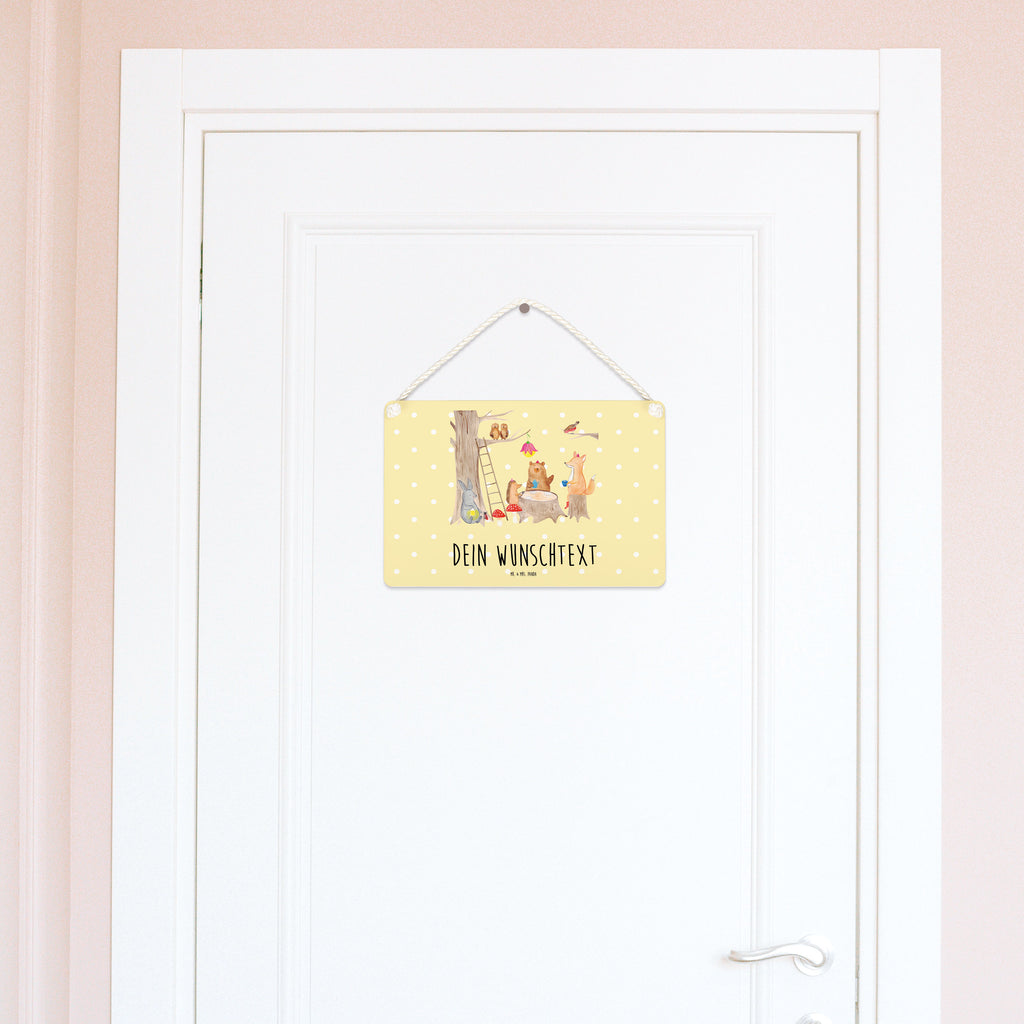Personalisiertes Deko Schild Waldtiere Picknick Dekoschild, Deko Schild, Schild, Tür Schild, Türschild, Holzschild, Wandschild, Wanddeko, süße Tiermotive, gute Laune, lustige Sprüche, Tiere, Waldtiere, Picknick, Wald, Fuchs, Hase, Igel, Maus, Eichhörnchen