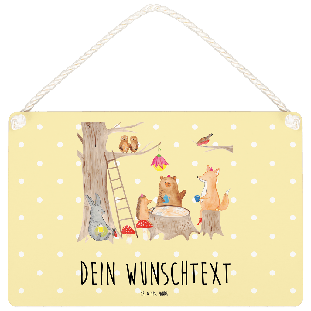 Personalisiertes Deko Schild Waldtiere Picknick Dekoschild, Deko Schild, Schild, Tür Schild, Türschild, Holzschild, Wandschild, Wanddeko, süße Tiermotive, gute Laune, lustige Sprüche, Tiere, Waldtiere, Picknick, Wald, Fuchs, Hase, Igel, Maus, Eichhörnchen