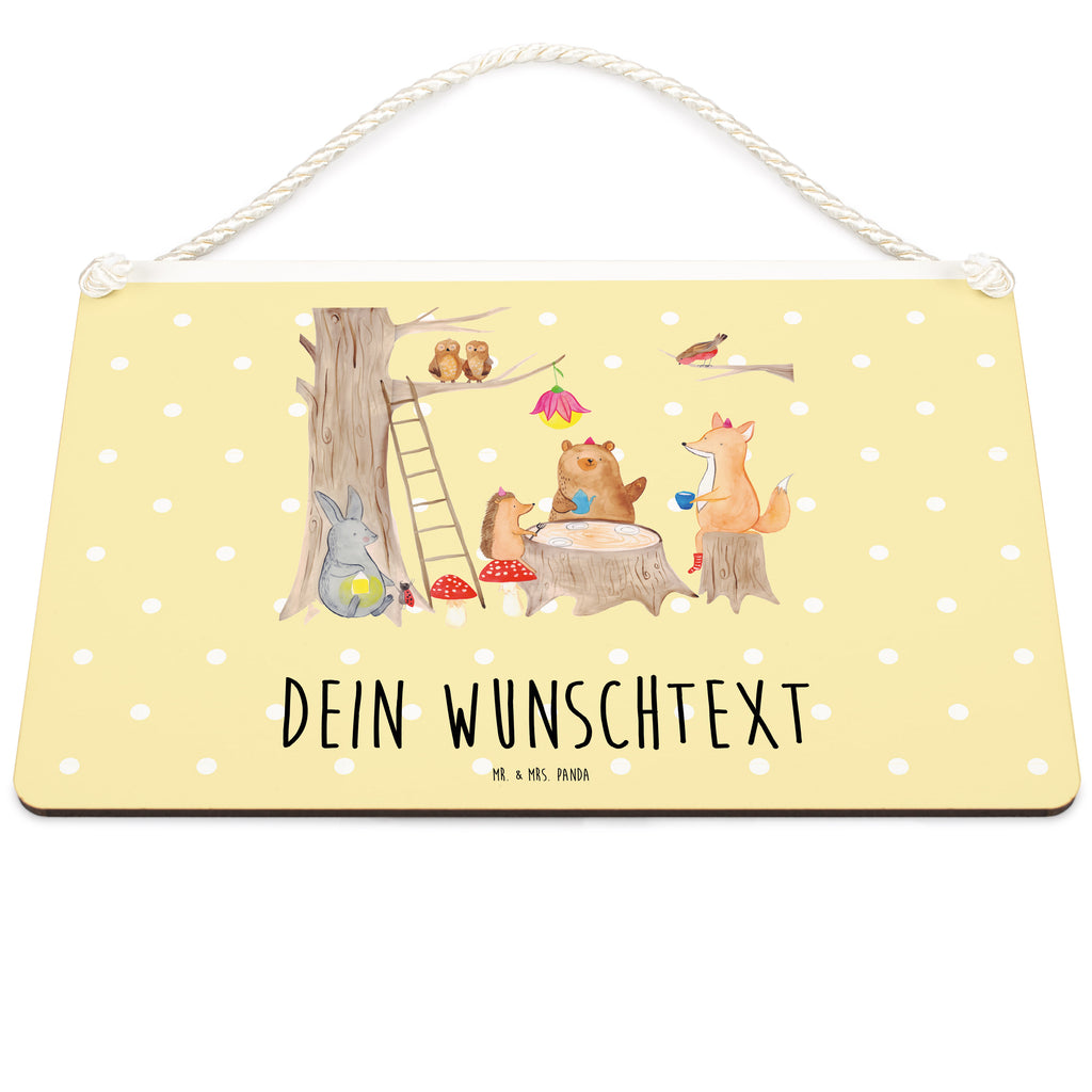 Personalisiertes Deko Schild Waldtiere Picknick Dekoschild, Deko Schild, Schild, Tür Schild, Türschild, Holzschild, Wandschild, Wanddeko, süße Tiermotive, gute Laune, lustige Sprüche, Tiere, Waldtiere, Picknick, Wald, Fuchs, Hase, Igel, Maus, Eichhörnchen