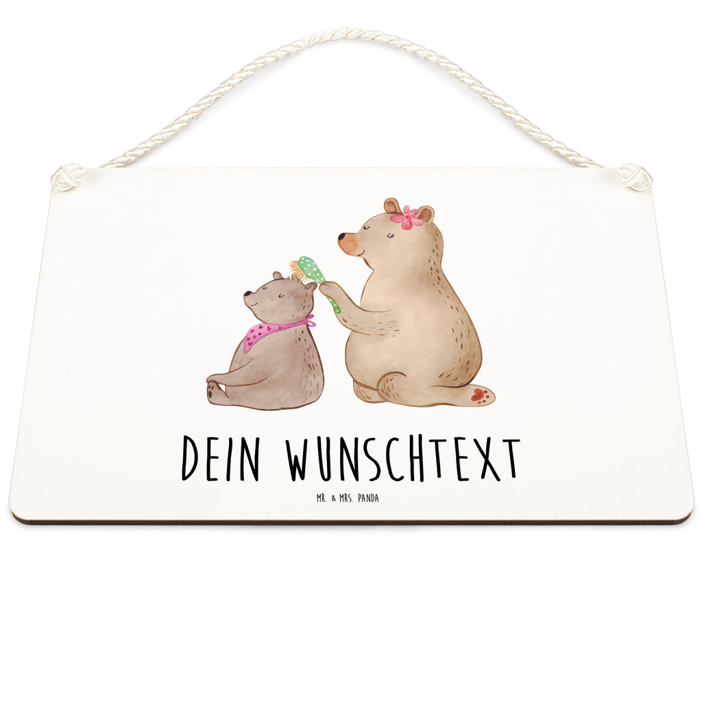 Personalisiertes Deko Schild Bär mit Kind Dekoschild, Deko Schild, Schild, Tür Schild, Türschild, Holzschild, Wandschild, Wanddeko, Familie, Vatertag, Muttertag, Bruder, Schwester, Mama, Papa, Oma, Opa, Geschenk, Mutti, Mutter