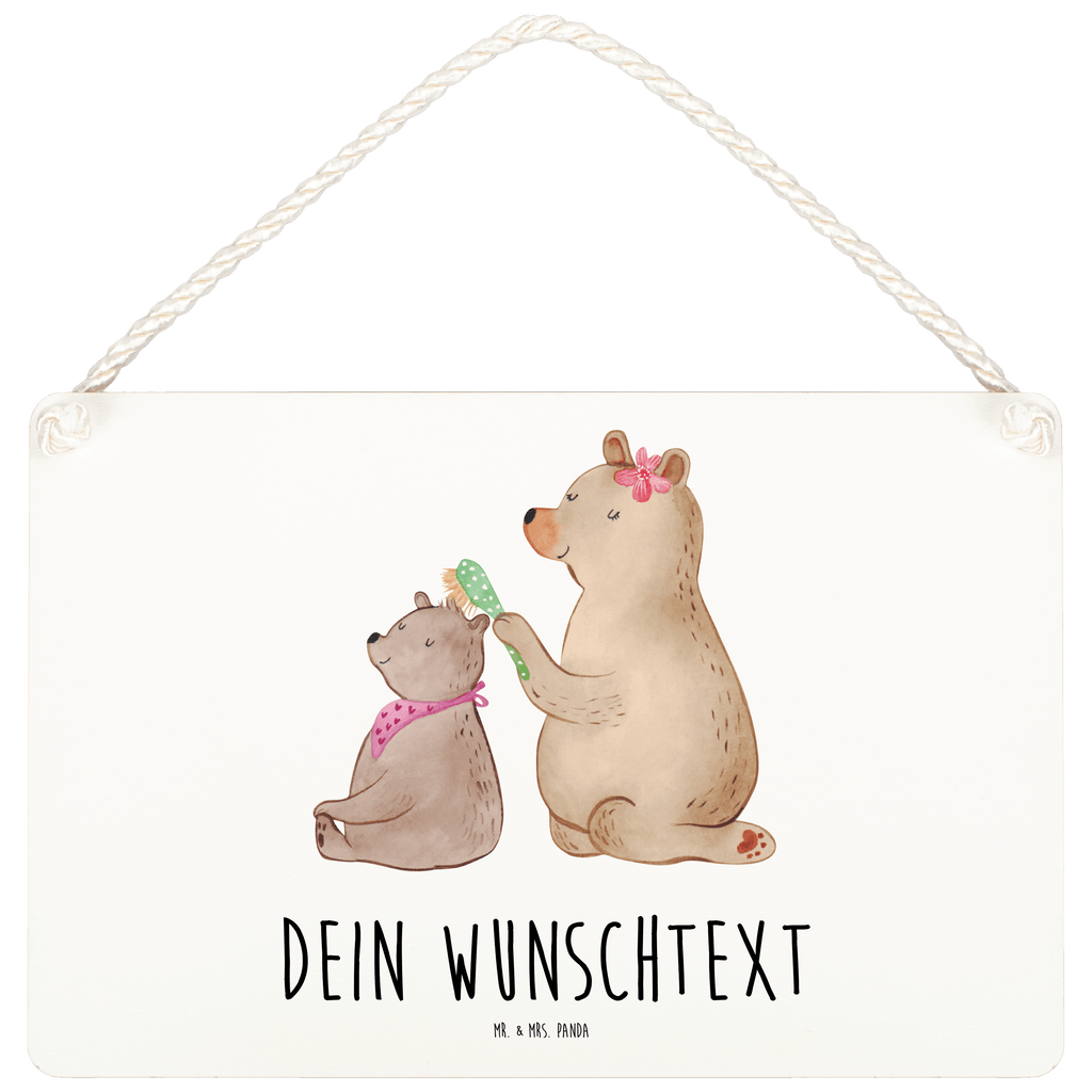 Personalisiertes Deko Schild Bär mit Kind Dekoschild, Deko Schild, Schild, Tür Schild, Türschild, Holzschild, Wandschild, Wanddeko, Familie, Vatertag, Muttertag, Bruder, Schwester, Mama, Papa, Oma, Opa, Geschenk, Mutti, Mutter