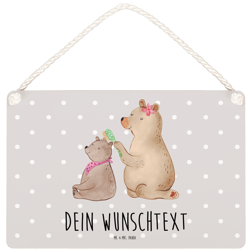 Personalisiertes Deko Schild Bär mit Kind Dekoschild, Deko Schild, Schild, Tür Schild, Türschild, Holzschild, Wandschild, Wanddeko, Familie, Vatertag, Muttertag, Bruder, Schwester, Mama, Papa, Oma, Opa, Geschenk, Mutti, Mutter