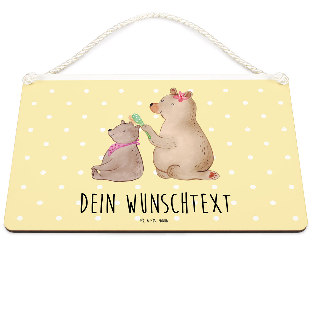 Personalisiertes Deko Schild Bär mit Kind Dekoschild, Deko Schild, Schild, Tür Schild, Türschild, Holzschild, Wandschild, Wanddeko, Familie, Vatertag, Muttertag, Bruder, Schwester, Mama, Papa, Oma, Opa, Geschenk, Mutti, Mutter