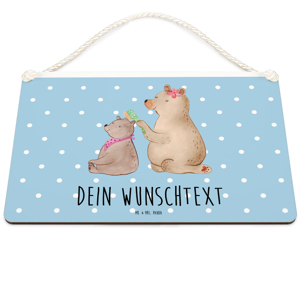 Personalisiertes Deko Schild Bär mit Kind Dekoschild, Deko Schild, Schild, Tür Schild, Türschild, Holzschild, Wandschild, Wanddeko, Familie, Vatertag, Muttertag, Bruder, Schwester, Mama, Papa, Oma, Opa, Geschenk, Mutti, Mutter