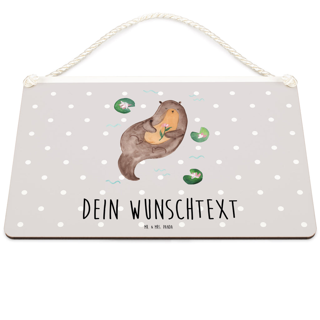 Personalisiertes Deko Schild Otter mit Seerose Dekoschild, Deko Schild, Schild, Tür Schild, Türschild, Holzschild, Wandschild, Wanddeko, Otter, Fischotter, Seeotter, Otter Seeotter See Otter