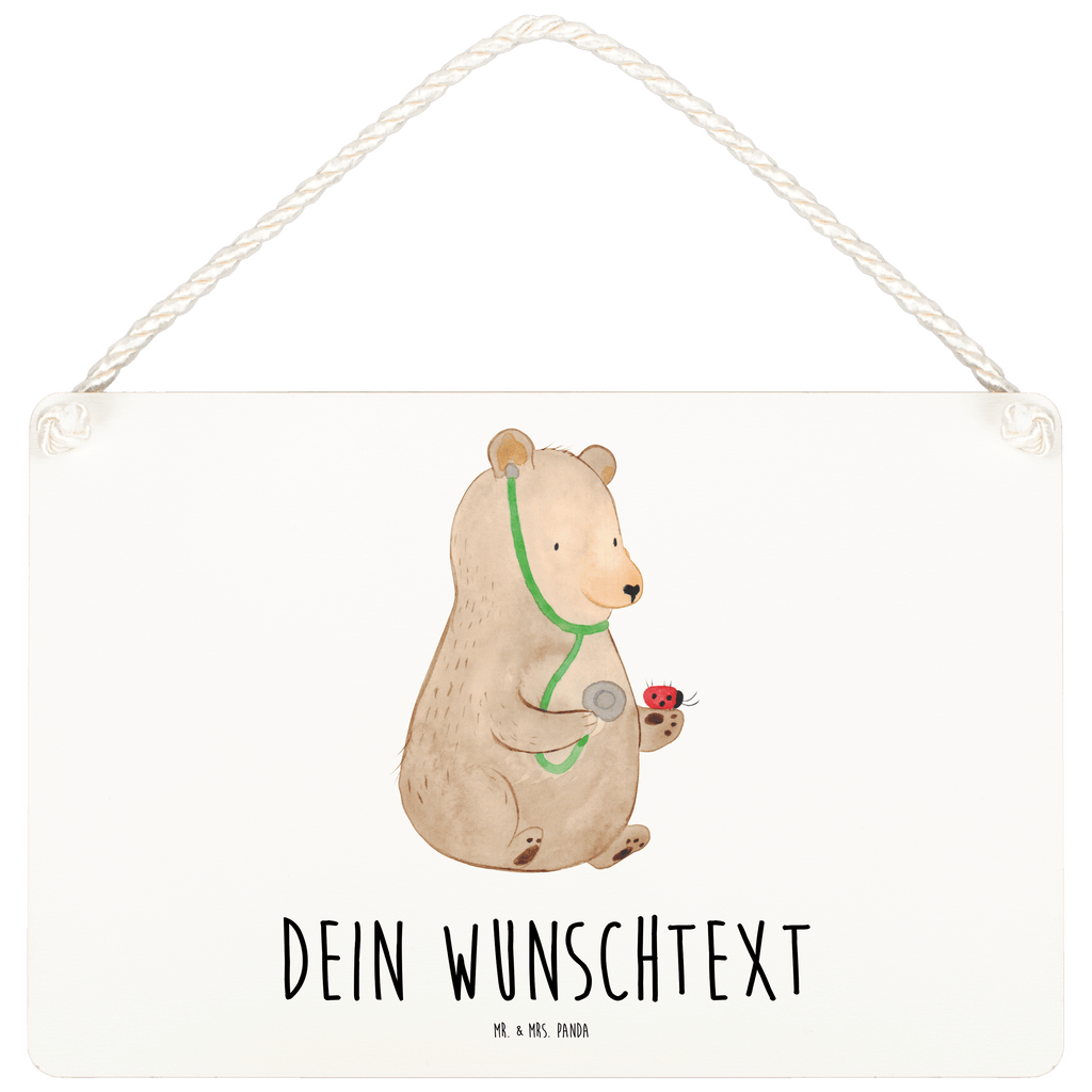 Personalisiertes Deko Schild Bär Arzt Dekoschild, Deko Schild, Schild, Tür Schild, Türschild, Holzschild, Wandschild, Wanddeko, Bär, Teddy, Teddybär, Arzt, Ärztin, Doktor, Professor, Doktorin, Professorin
